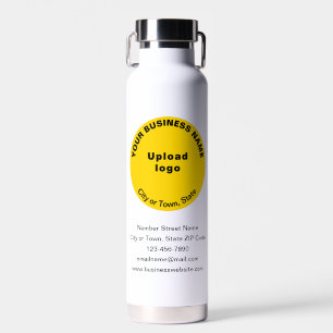 Yellow Round Business Brand on Insulated Water Bottle