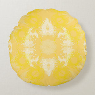 yellow round cushion
