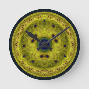 Yellow round fractal clock