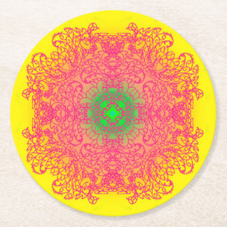 yellow round paper coaster