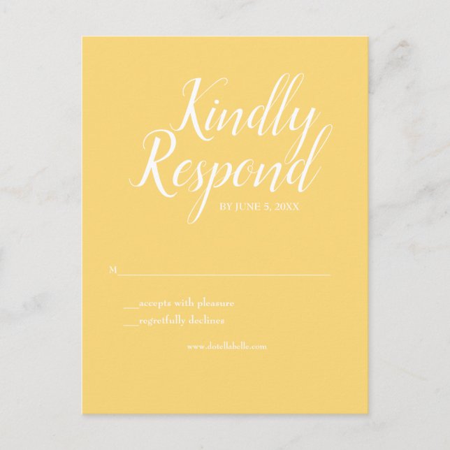 Yellow RSVP Postcard (Front)