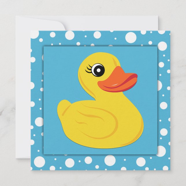 Yellow Rubber Duck Baby Shower Invitation (Front)