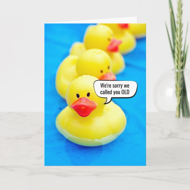 Yellow Rubber Duck Birthday Humour  Card (Front)