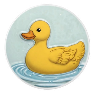 Yellow Rubber Duck Cute Duckie Ducky Toy Bathroom Ceramic Knob