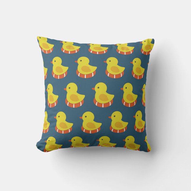 Yellow rubber duck, cute, seamless pattern. cushion (Front)