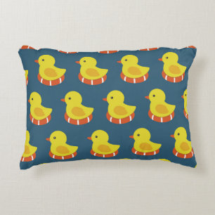 Yellow rubber duck, cute, seamless pattern. decorative cushion