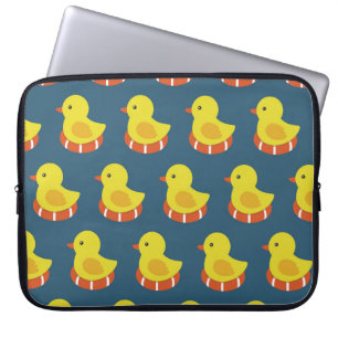Yellow rubber duck, cute, seamless pattern. laptop sleeve