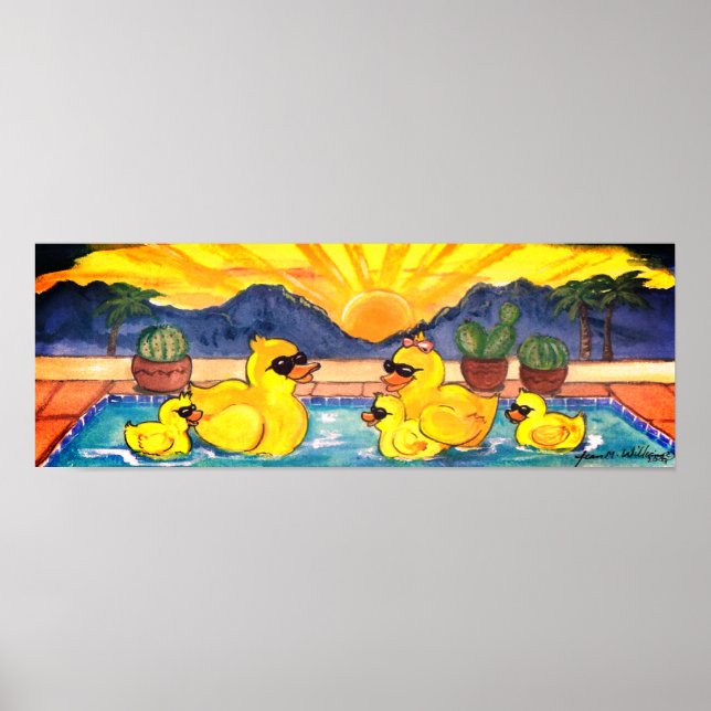 Yellow Rubber Duck Family Vacation Pool Poster (Front)