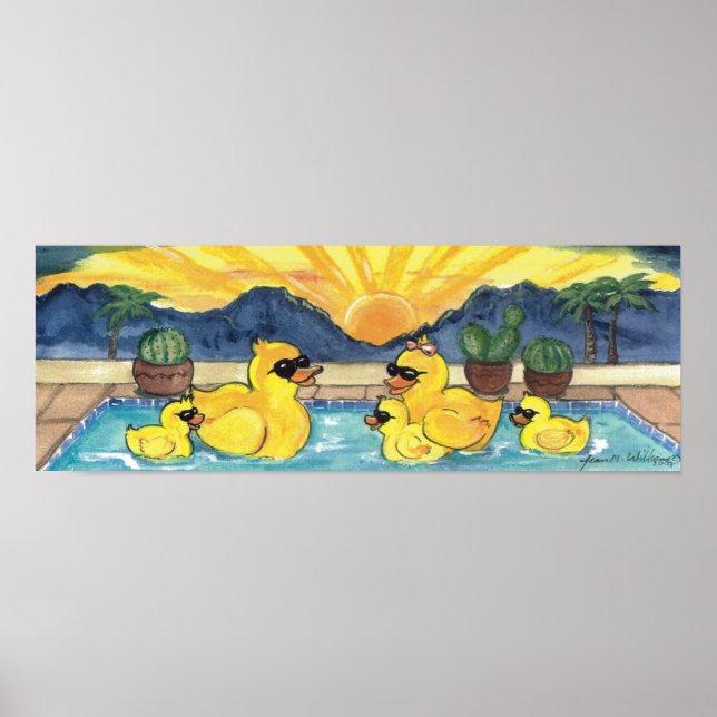 Yellow Rubber Duck Family Vacation Pool Poster (Front)