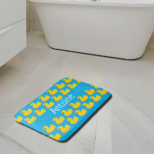 Yellow rubber duck pattern - add name bath mat