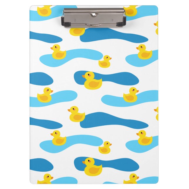Yellow Rubber Duck Pattern Clipboard (Front)