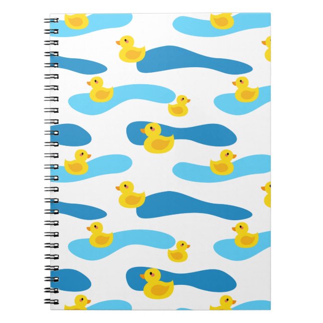 Yellow Rubber Duck Pattern Notebook (Front)