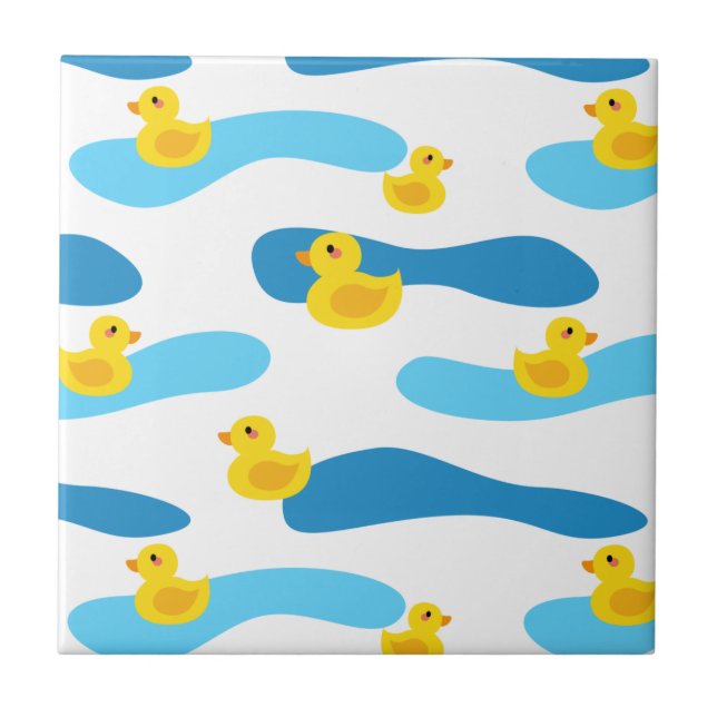 Yellow Rubber Duck Pattern Tile (Front)