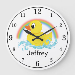 Yellow Rubber Duck Personalised Acrylic Large Clock