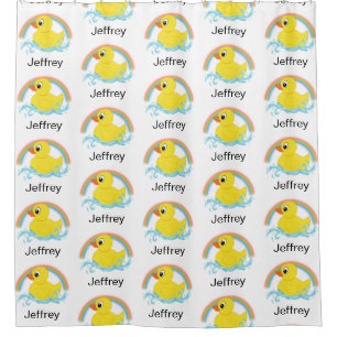 Yellow Rubber Duck Personalised Shower Curtain
