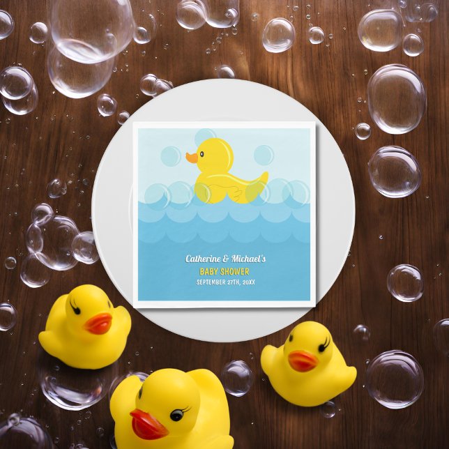Yellow Rubber Duck Rub A Dub Dub Baby Shower Napkin (Creator Uploaded)