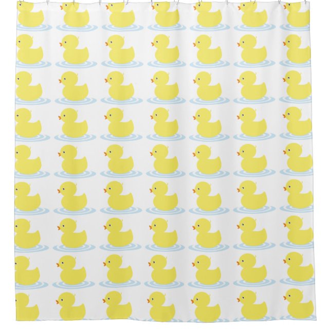 Yellow Rubber Duck Shower Curtain (Front)