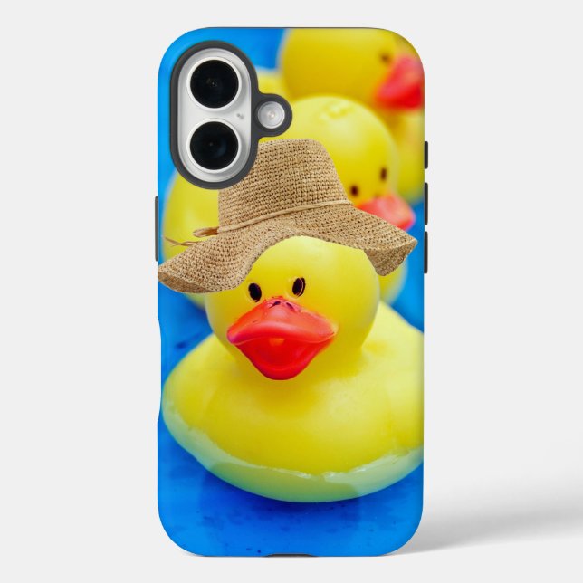 Yellow Rubber Duck With Summer Hat Case-Mate iPhone Case (Back)