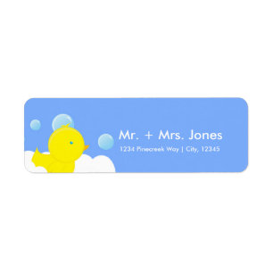 Yellow Rubber Duckie Bubble Bath Address Labels