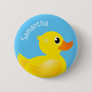 Yellow Rubber Duckie Button