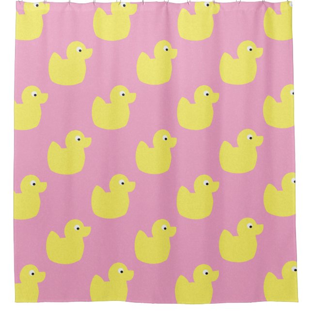 Yellow rubber duckies shower curtain (Front)