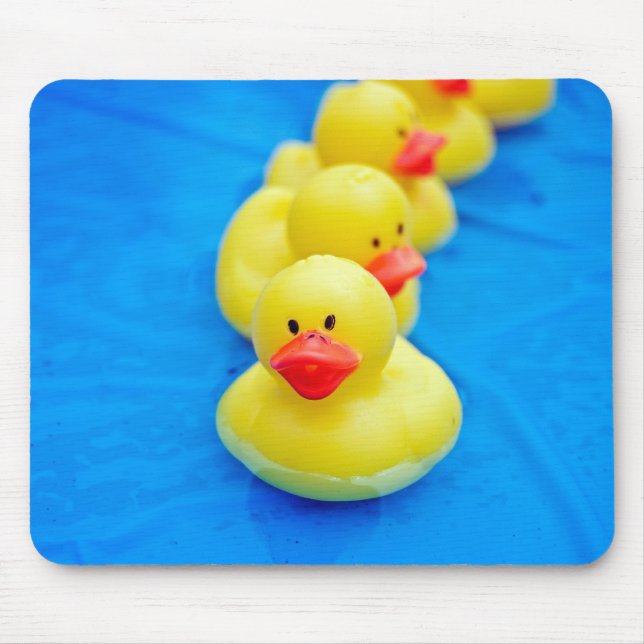 yellow rubber ducks in pool mouse mat (Front)