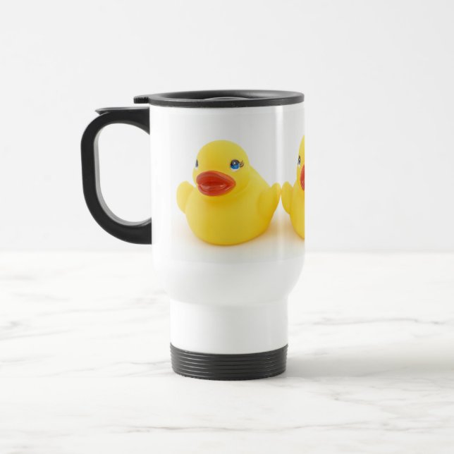 Yellow Rubber Ducks Travel Mug (Left)