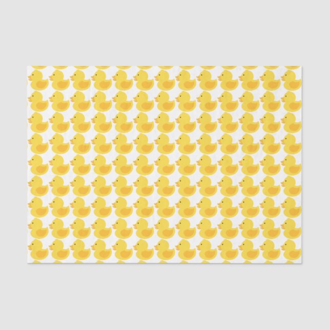 Yellow Rubber Ducky Baby Shower Tissue Paper (Front)