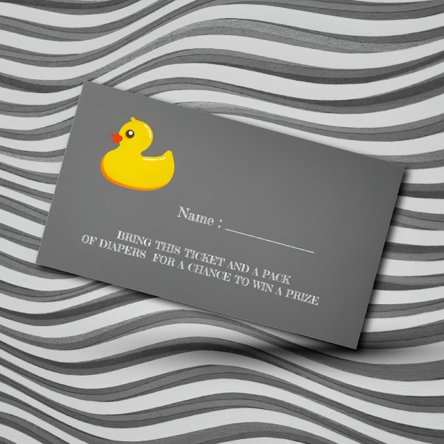 Yellow rubber ducky - diaper raffle enclosure card (Creator Uploaded)