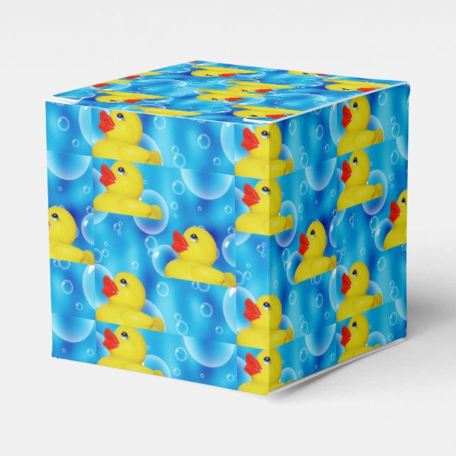 Yellow Rubber Ducky in Bubbles Favour Box (Front Side)