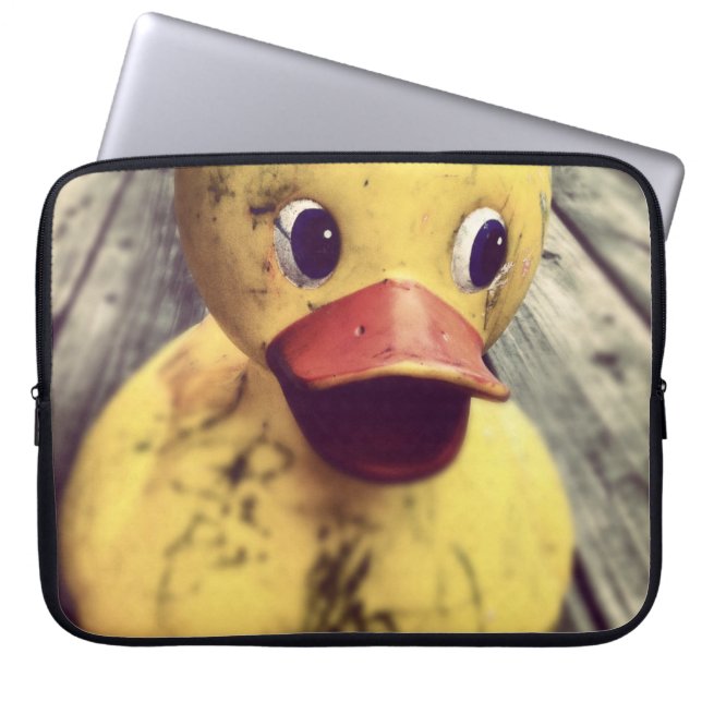 Yellow Rubber Ducky Needs a Bath! Laptop Sleeve (Front)