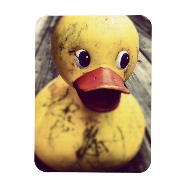 Yellow Rubber Ducky Needs a Bath! Magnet (Vertical)