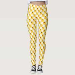 Yellow Rubber Ducky Pattern Leggings