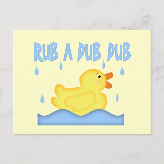 Yellow Rubber Ducky Rub A Dub Dub Postcard (Front)