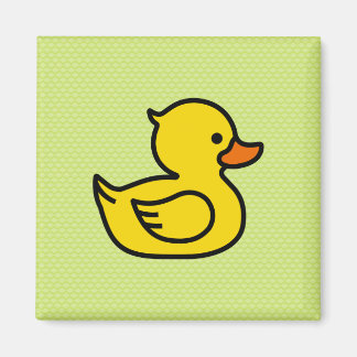 Yellow Rubber Ducky Square Magnet