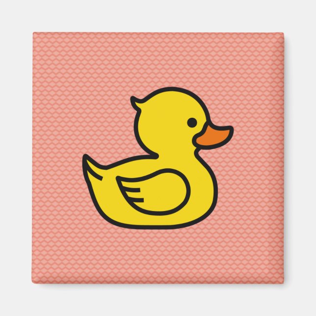 Yellow Rubber Ducky Square Magnet (Front)