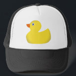 Yellow rubber ducky trucker hat<br><div class="desc">This adorable little duck is a great fashion accessory,  but should not be used as a flotation device.  Buy this shirt as is,  or click on Customise It to add text or tweak it to your delight.</div>