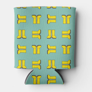 Yellow Rubber Rain Boots Can Cooler