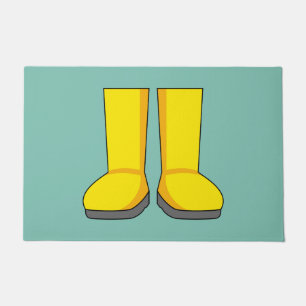 Yellow Rubber Rain Boots Doormat