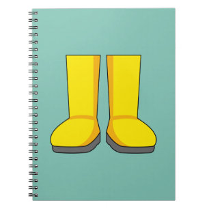 Yellow Rubber Rain Boots Notebook