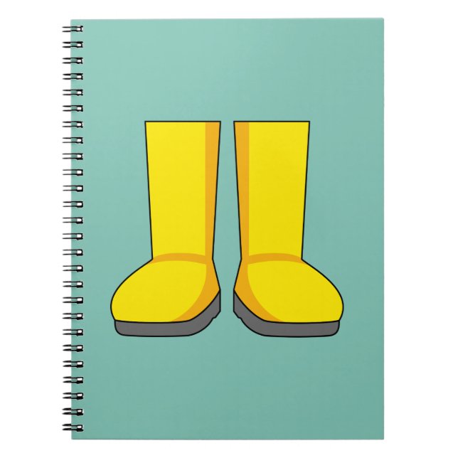 Yellow Rubber Rain Boots Notebook (Front)