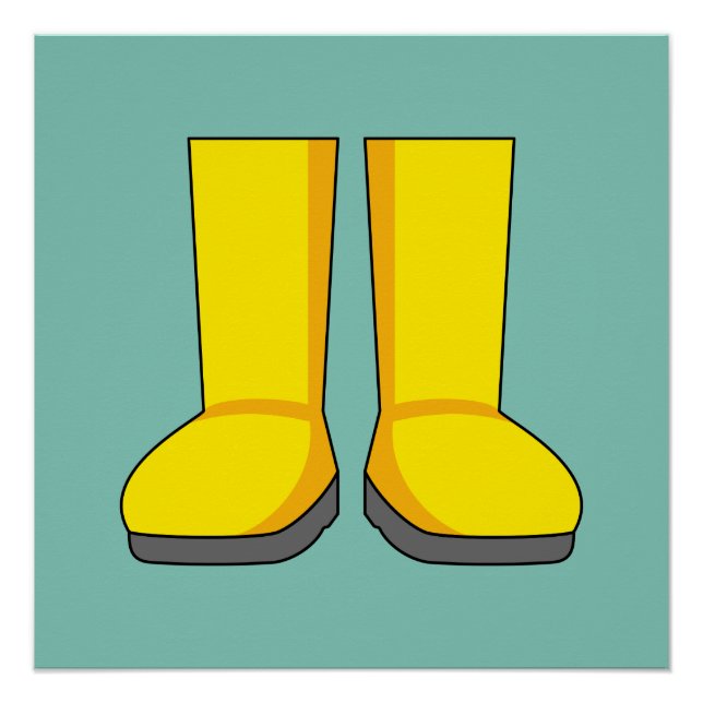 Yellow Rubber Rain Boots Poster (Front)