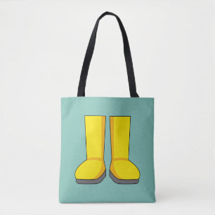 Yellow Rubber Rain Boots Tote Bag