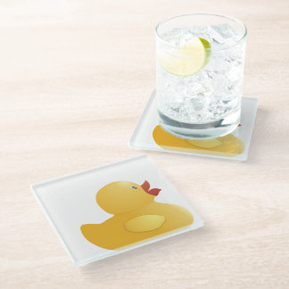 Yellow Rubberduck Glass Coaster