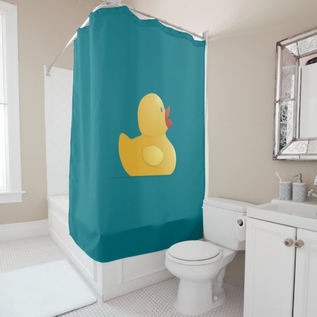 Yellow Rubberduck Shower Curtain (In Situ)