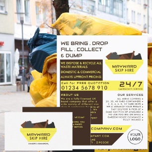 Yellow Rubbish Skip Design, Skip/Dumpster Company Flyer
