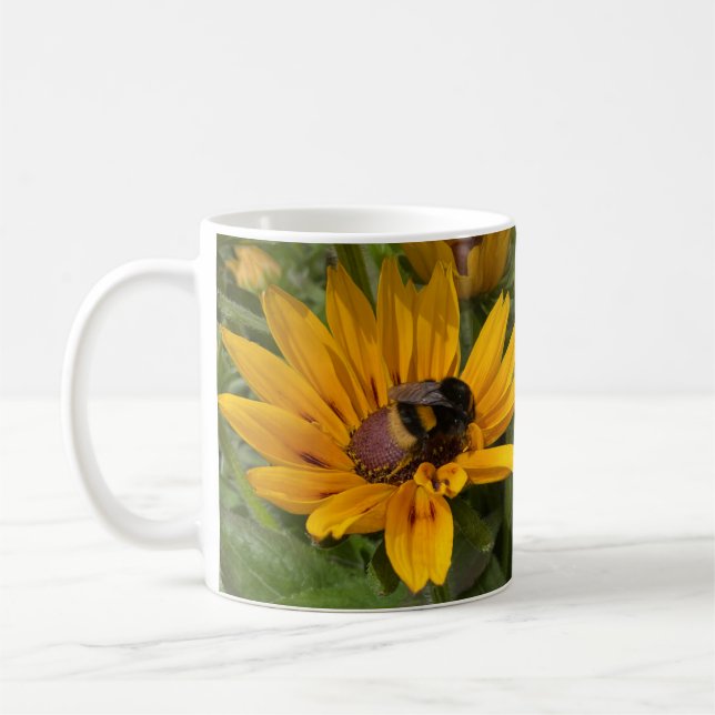 Yellow Rudbeckia Flowers and Bee    Coffee Mug (Left)