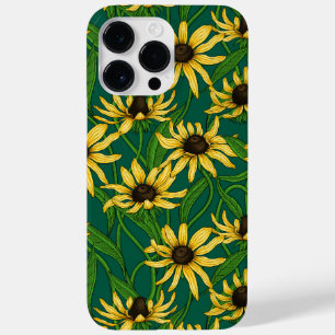 Yellow Rudbekia on dark green Case-Mate iPhone 14 Pro Max Case