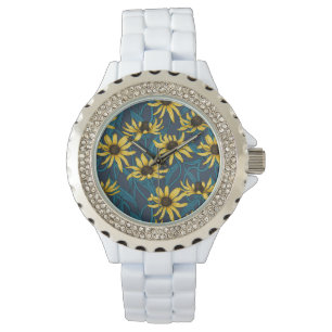 Yellow Rudbekia on navy Watch