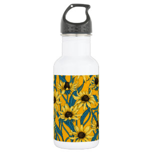 Yellow Rudbekia on yellow 532 Ml Water Bottle